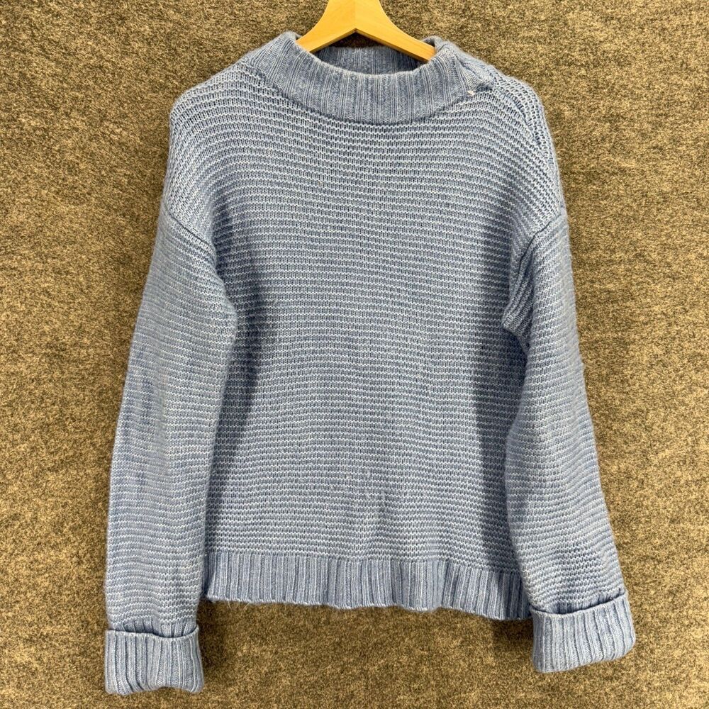 Sonoma Sweater Pullover Women S Small Blue Knit Long Sleeve Crew Neck Acrylic
